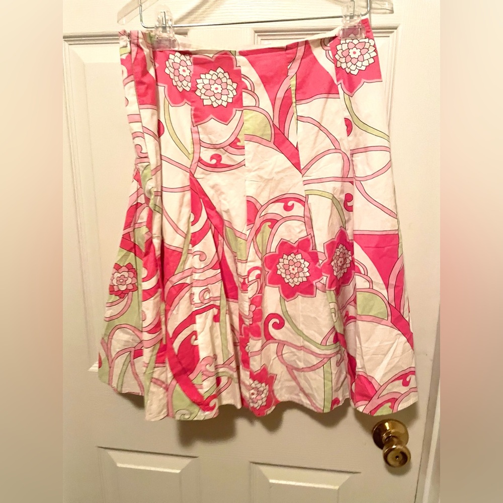 Willi Smith Pink and White Floral Mini Skirt
